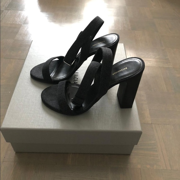 Japanese denim heeled sandal - Picture 3 of 4